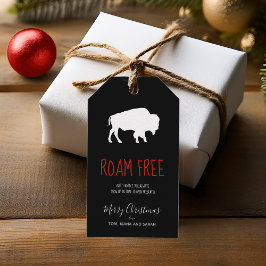 Roamfrei Weißes Buffalo Schwarz & Weiß Kariert ID6 Geschenkanhänger