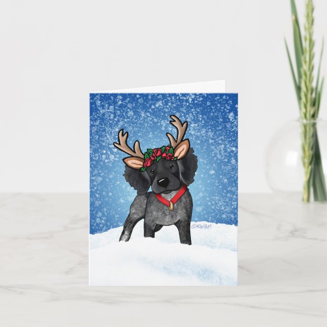 Roan Brittany Reindeer Holiday Card Feiertagskarte (Vorderseite)