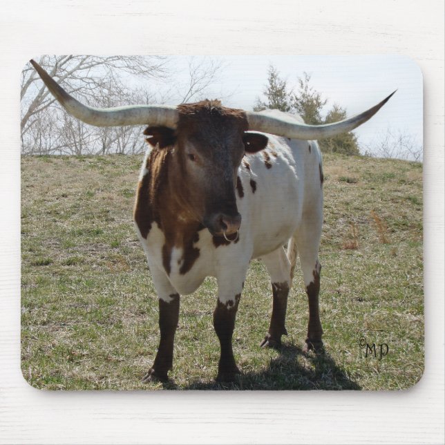 Roan Longhorn-Ochse personifizieren, wenn er Mousepad (Vorne)