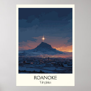 Roanoke Virginia Star Bergblick Poster