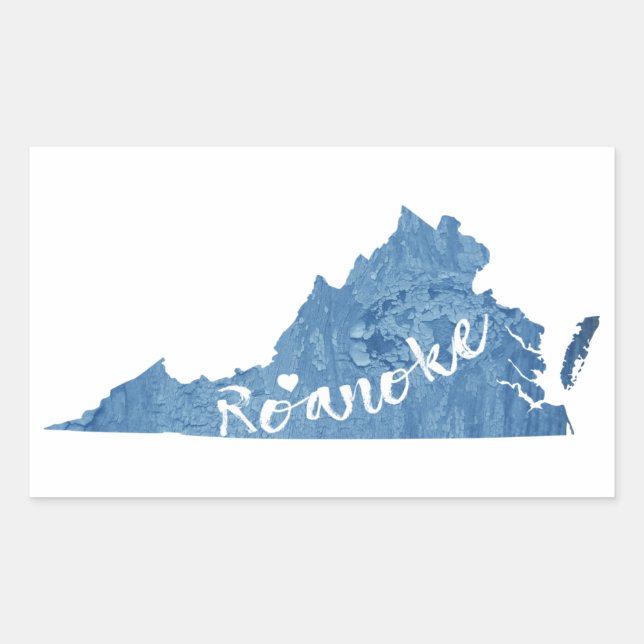 Roanoke Virginia Wood Grain Rechteckiger Aufkleber (Vorderseite)