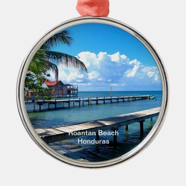 Roantan Beach, Honduras Ornament Aus Metall (Vorne)