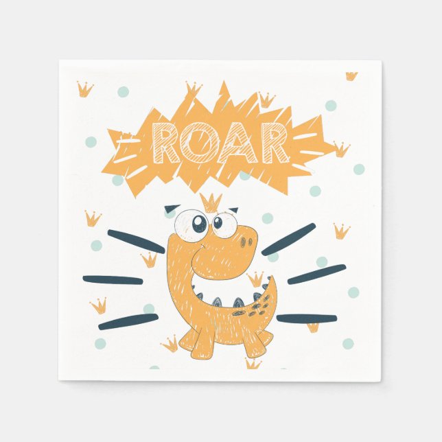 ROAR Dinosaur Birthday Serviette (Vorderseite)