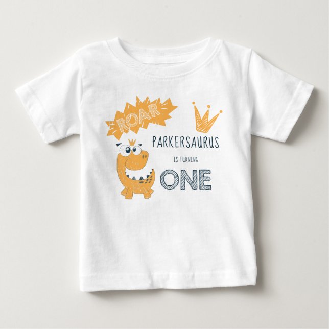 ROAR Dinosaur Erster Geburtstag Baby T-shirt (Vorderseite)
