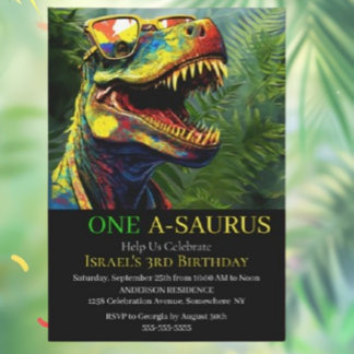 Roar-einige Dinosaurier Geburtstagseinladungen Einladung