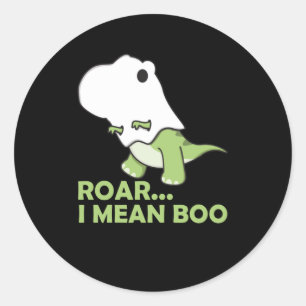 Roar I Gemein Boo Niedlich Kawaii Halloween T-Rex Runder Aufkleber