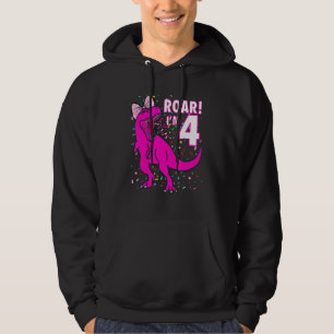 Roar I m 4 Four Year Old Dinosaurier Geburtstag 4. Hoodie