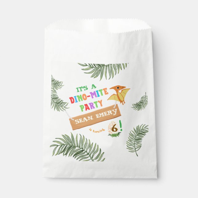 Roar in Color: Atemberaubender Dinosaurier Geschenktütchen (Vorderseite)