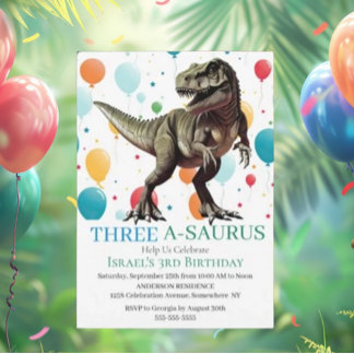 Roar in Fun Dinosaur Jurassic World Einladung