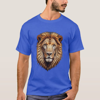 "Roar in Style: Unique Geometric Lion Logo T - Shi T-Shirt