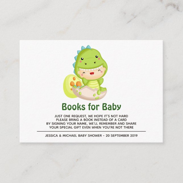Roar It's a Dinosaur Baby Duschbücher für Baby Begleitkarte (Vorderseite)