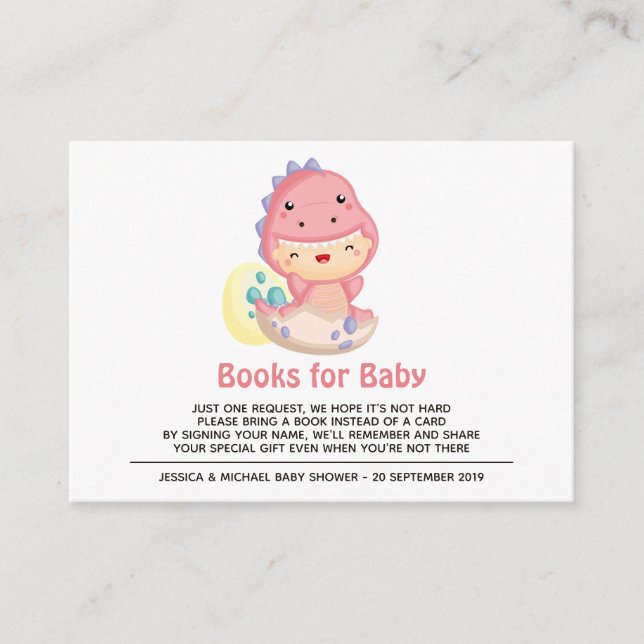 Roar It's a Dinosaur Baby Duschbücher für Baby Begleitkarte (Vorderseite)
