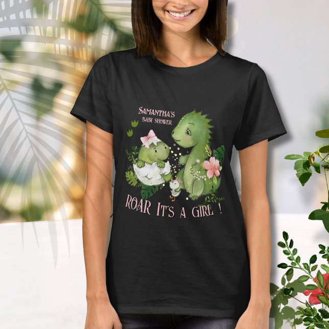 Roar It's a Girl! Baby Shower Mom's  T-Shirt (Roar It's a Girl! Baby Shower Mom's T-Shirt)