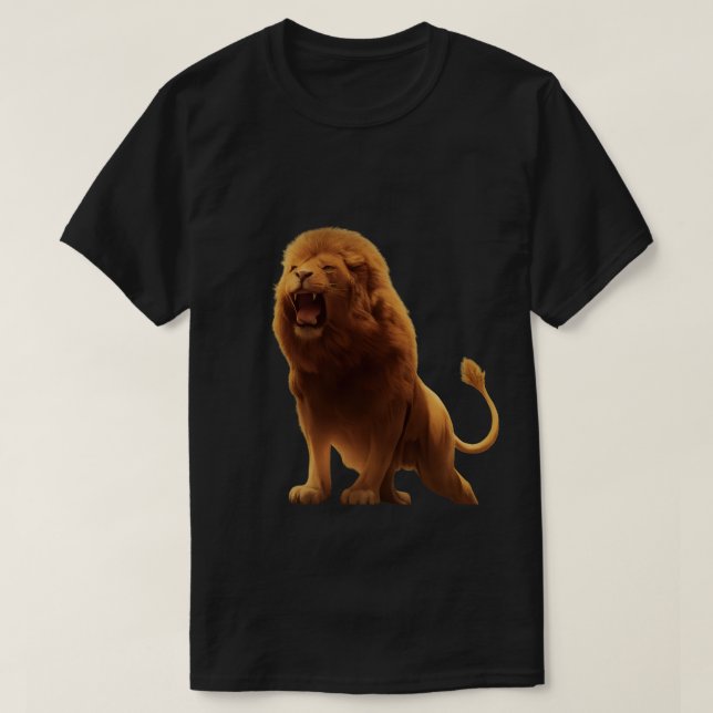 Roar of the King - Bold Lion Graphic T - Shirt (Design vorne)