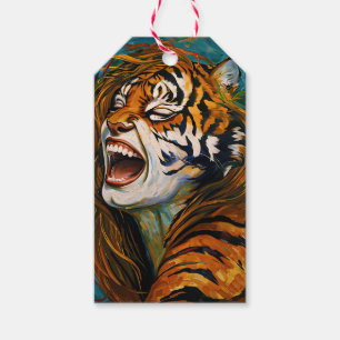 Roar of the Wild Heart - farbenfrohe Tigress Geschenkanhänger