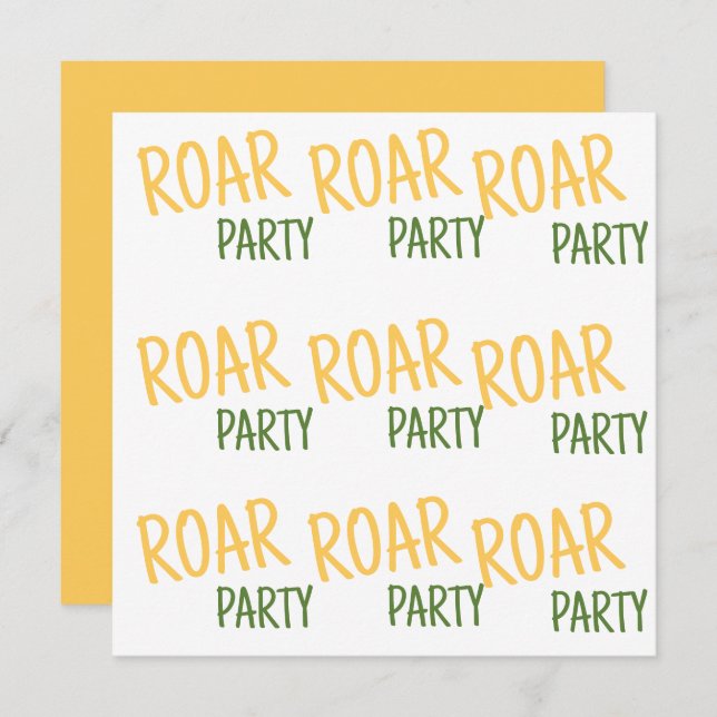 Roar Party Tiere Geburtstag Save The Date (Vorne/Hinten)