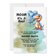 Roar seine a Boy T-Rex Dinosaur Baby Dusche