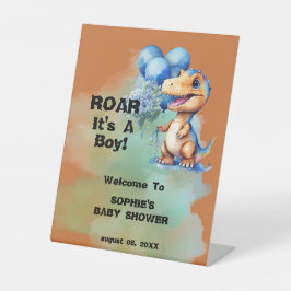Roar seine a Boy T-Rex Dinosaur Baby Dusche Sockelschild