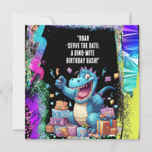"Roar-Serve the Date: Ein Dino-Mite Geburtstagsbas Save The Date