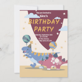 Roar-some Dino Party Einladungen: Spaß, einfaches Einladung