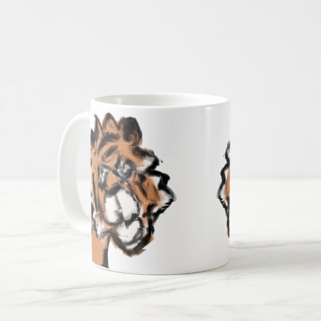 Roar-somely Cute Tiger Mug Kaffeetasse (Vorderseite Links)
