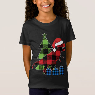 Roar Trex Weihnachten Karierte Weihnachten für Jun T-Shirt