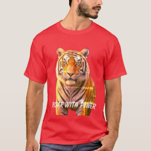 "Roar with Power: Fierce Tiger Graphic T-Shirt" T-Shirt