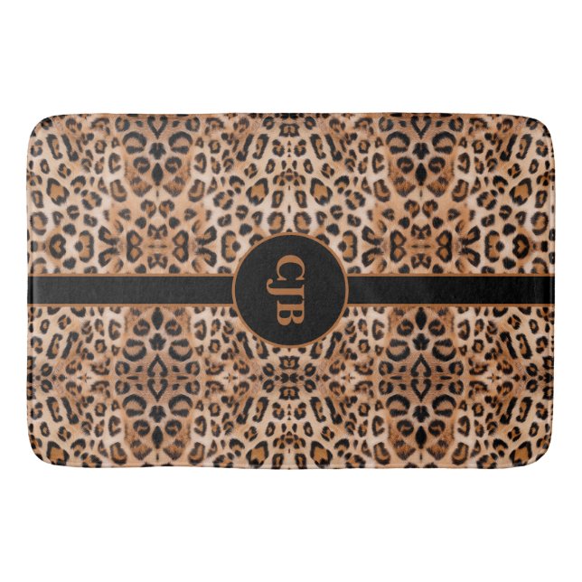 Roar with Style: Custom Leopard Print Bath Mat Badematte (Vorderseite)