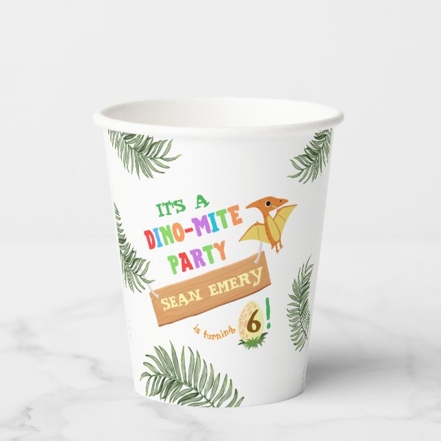 Roarfarbe: Atemberaubender Dinosaurier zum Geburts Pappbecher (Vorderseite)