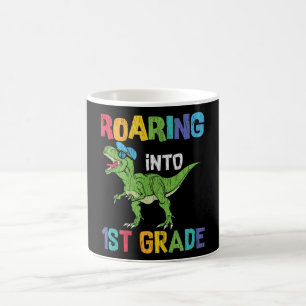 Roaring 1. Klasse Back School T rex Dinosaur Kinde Kaffeetasse