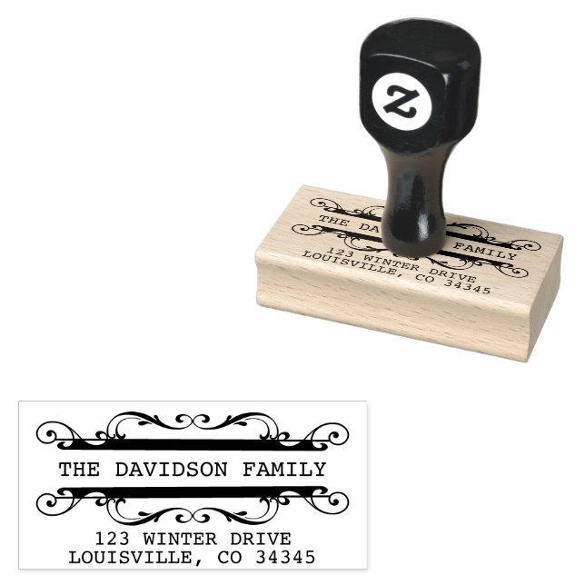Roaring 20er Art Déco Custom Rücksendeadresse Gummistempel (Stempel)