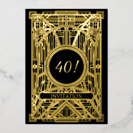 Roaring 20er Art Deco Great Gatsby Folieneinladung
