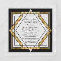 Roaring 20er große Gatsby Art Deco Engagement Part