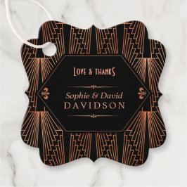 Roaring 20er große Gatsby Copper Art Deco Hochzeit Geschenkanhänger