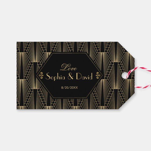 Roaring 20er Jahre Great Gatsby 1920er Art Deco Ho Geschenkanhänger (Vorderseite (Horizontal))