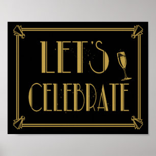 Roaring 20's Art Deco Feiern wir das Party Poster
