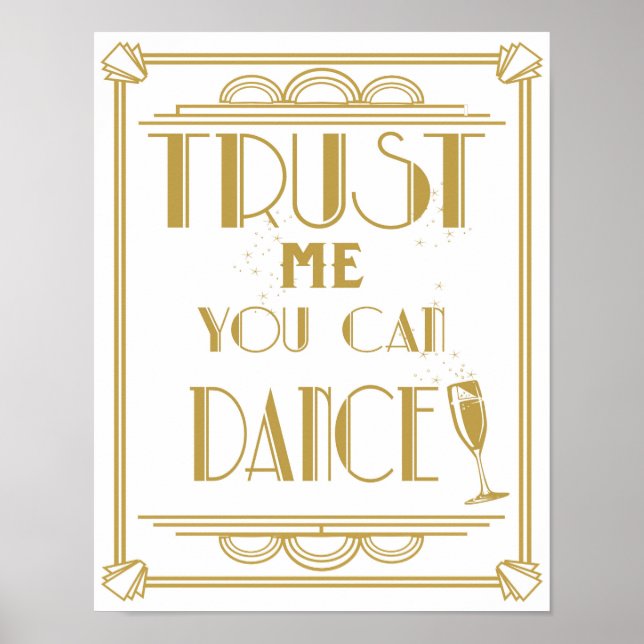 Roaring 20's Art Deco Tanz Hochzeitsfeier Druck Poster (Vorne)