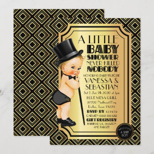 Roaring 20s Black and Gold Little Gentleman Einladung