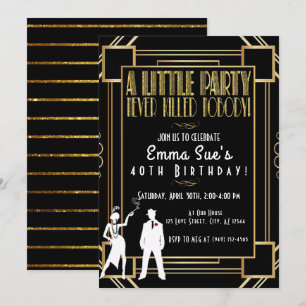Roaring 20's Flapper-Party GeburtsEinladung Einladung