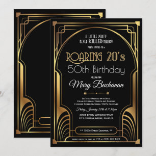 Roaring 20s Geburtstagseinladung Einladung