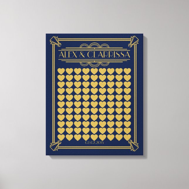 Roaring 20's großen Gatsby Hochzeit Gästebuch Gold (Vorderseite)