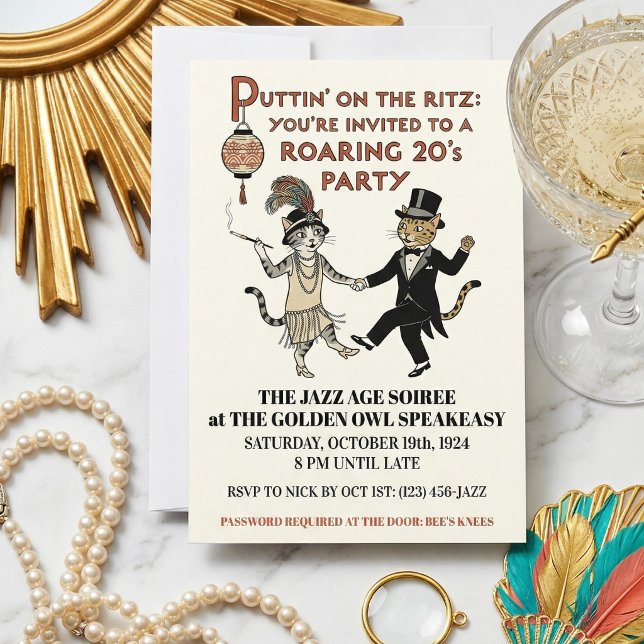 Roaring 20s Jazz Age Party Invitation with Dancing Einladung (Von Creator hochgeladen)