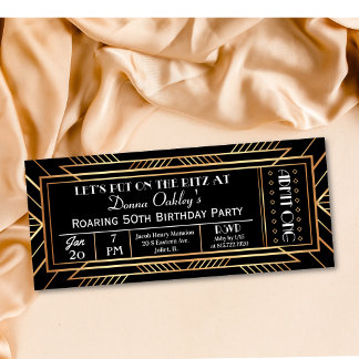 Roaring 20's Party Ticket Einladung