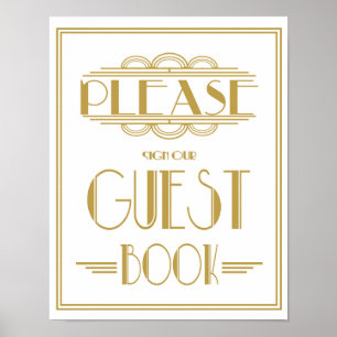 Roaring 20's Wedding sign Art Deco Gästebuch Print
