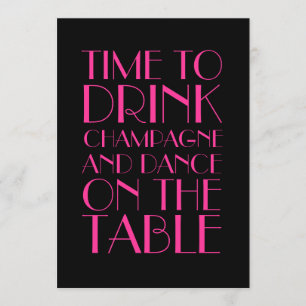 Roaring 20ties Fuchsia Hochzeit Einladung