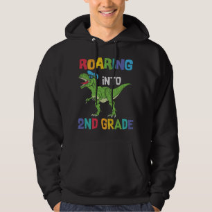 Roaring 2. Klasse Back School T rex Dinosaur Kinde Hoodie