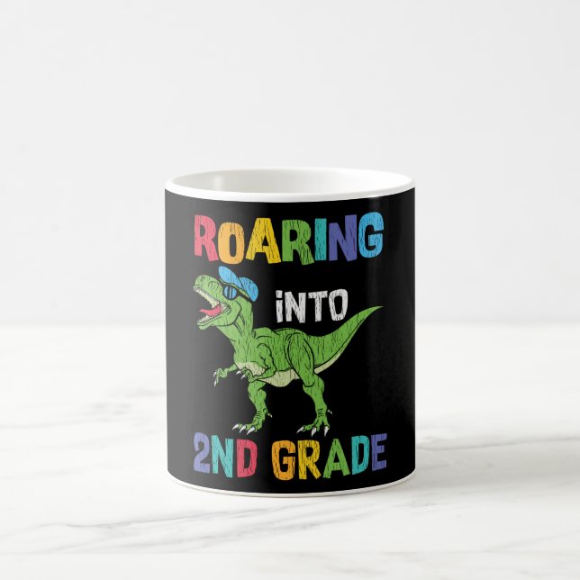 Roaring 2. Klasse Back School T rex Dinosaur Kinde Kaffeetasse (Mittel)