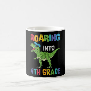 Roaring 4. Klasse Back School T rex Dinosaur Kinde Kaffeetasse