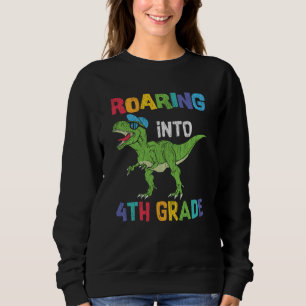 Roaring 4. Klasse Back School T rex Dinosaur Kinde Sweatshirt
