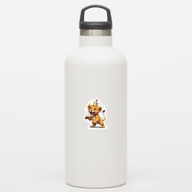 Roaring Baby Lion King Birthday Aufkleber (Wasserflasche)